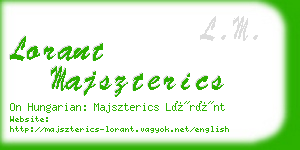 lorant majszterics business card